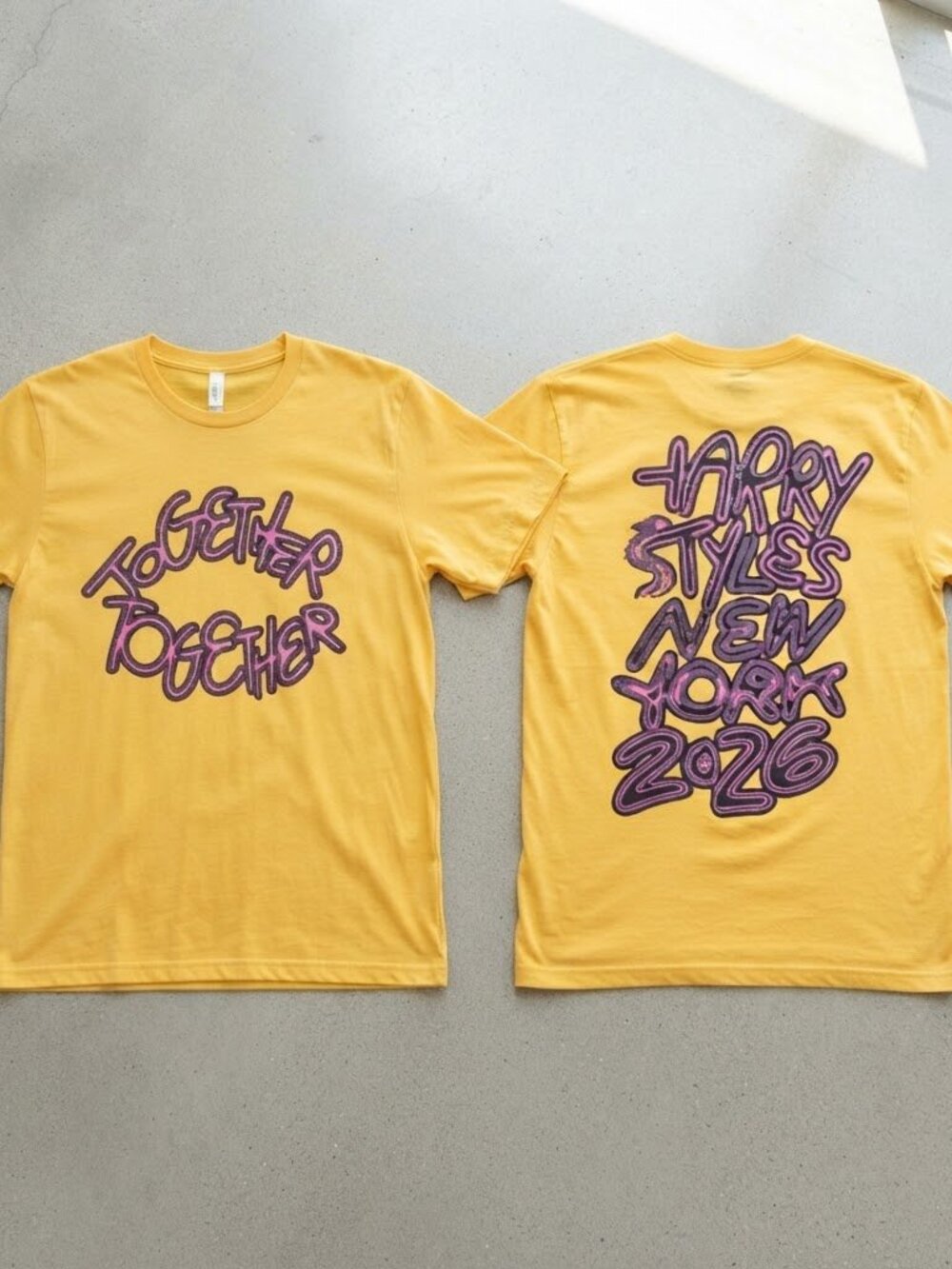 Harry Styles New York Together Tour 2026 Yellow T-Shirt S-4XL